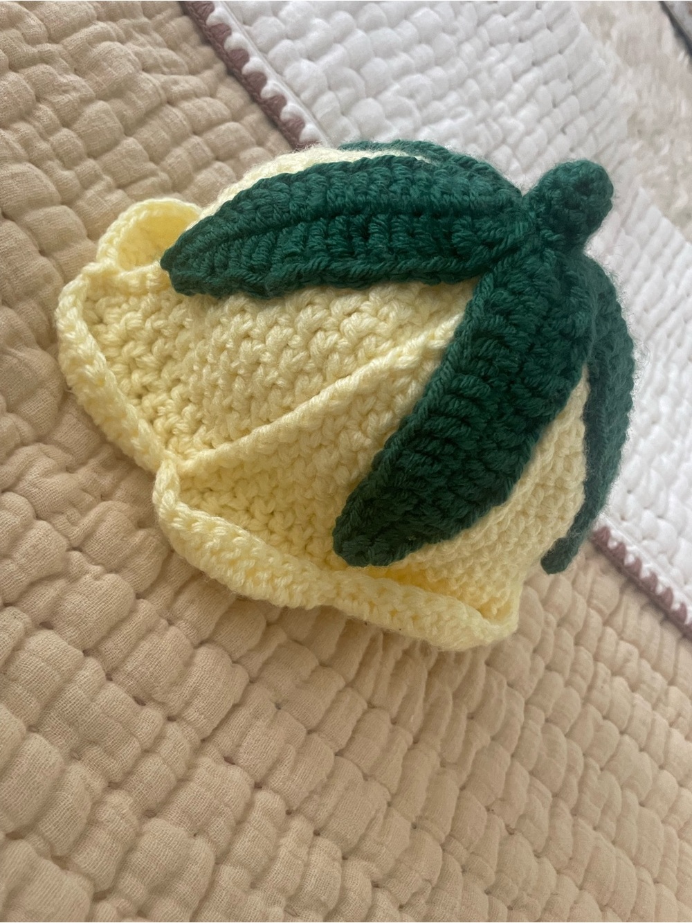 Hand-knit baby hat